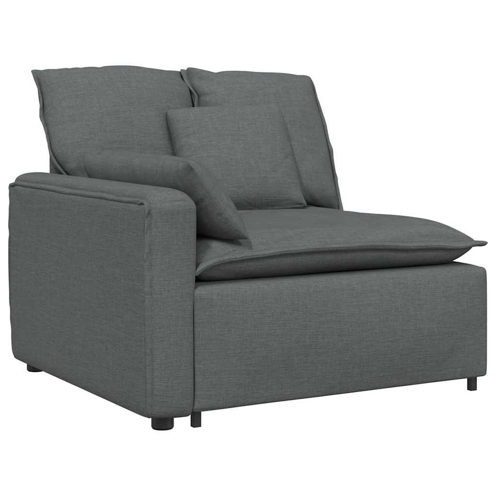 Modularna sofa s jastucima, tkanina, tamno siva