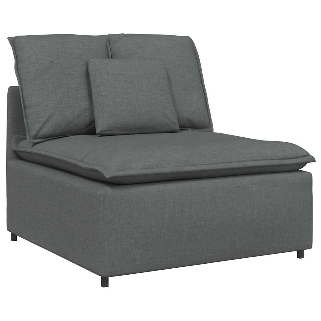 Modularna sofa s jastucima, tkanina, tamno siva