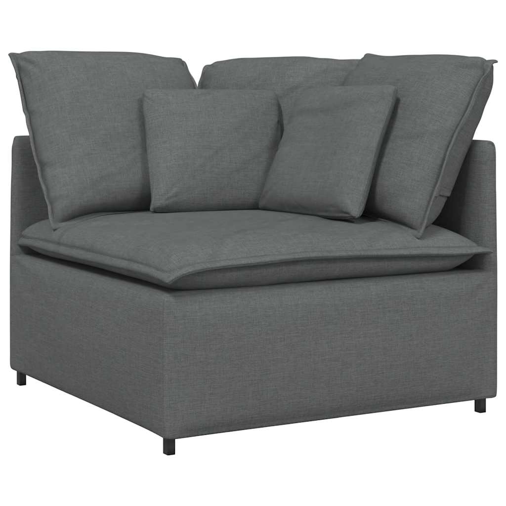 Modularna sofa s jastucima, tkanina, tamno siva