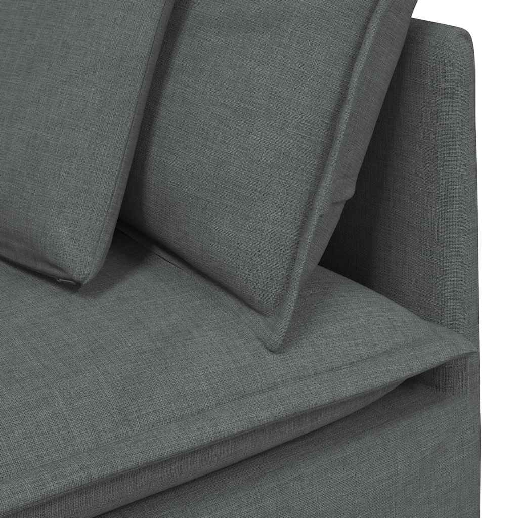 Modularna sofa s jastucima, tkanina, tamno siva