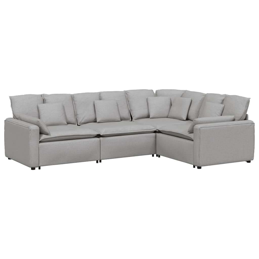 Modularna sofa s jastucima, tkanina, oblak sive boje Siva