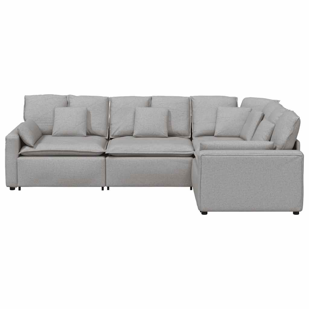 Modularna sofa s jastucima, tkanina, oblak sive boje Siva