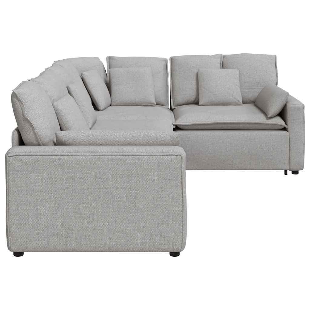 Modularna sofa s jastucima, tkanina, oblak sive boje Siva