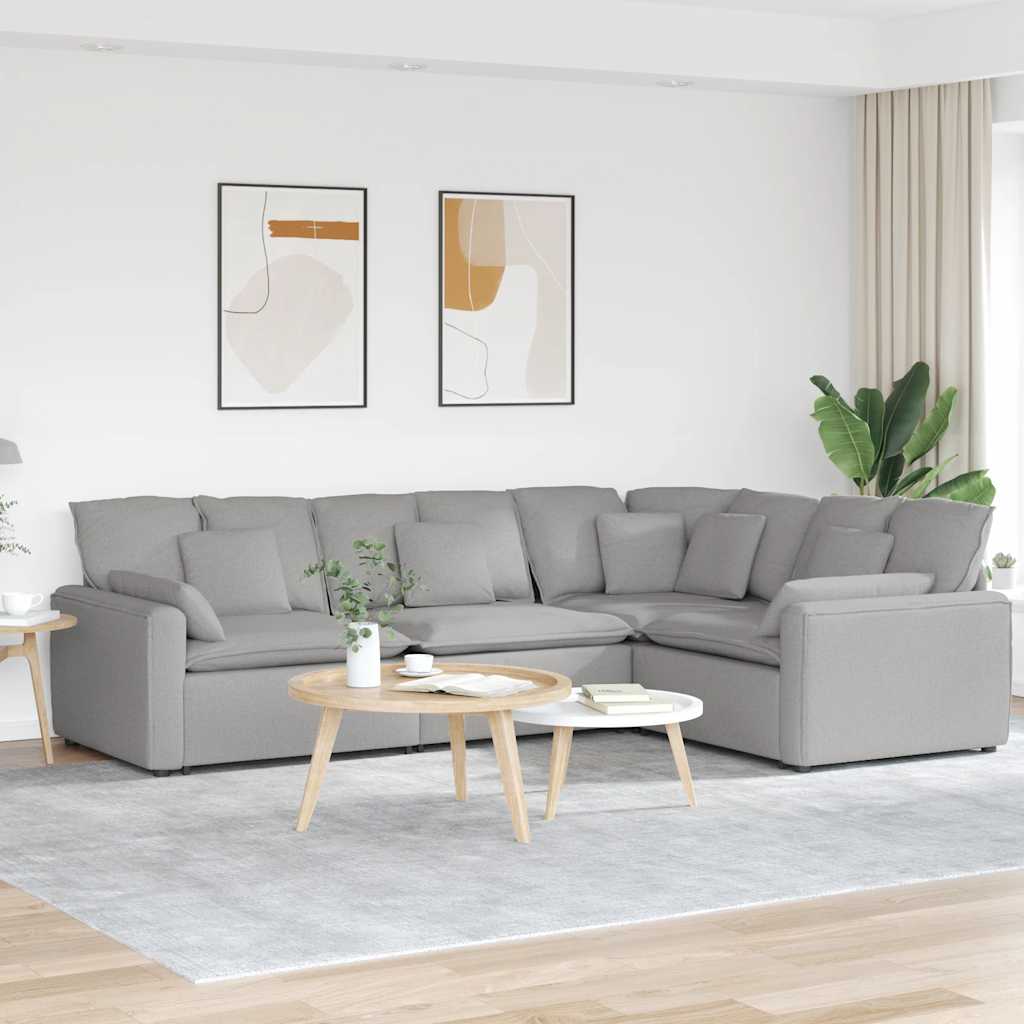 Modularna sofa s jastucima, tkanina, oblak sive boje Siva