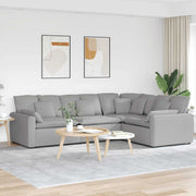 Modularna sofa s jastucima, tkanina, oblak sive boje Siva
