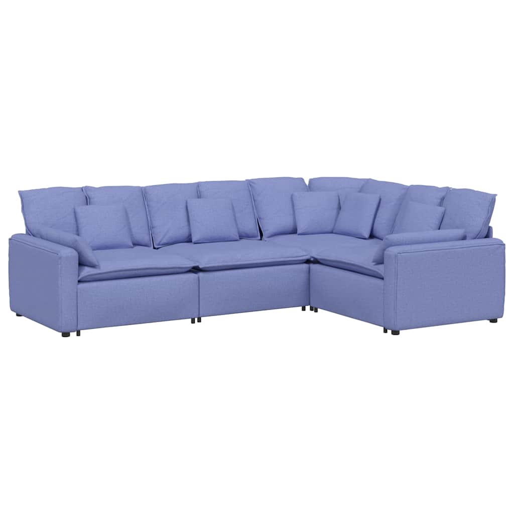 Modularna sofa s jastucima, tkanina, traperice, plava