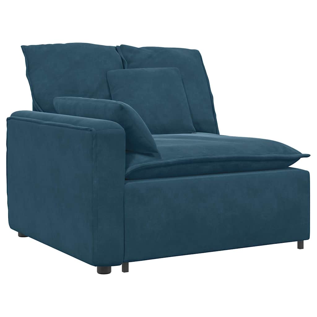 Modularna sofa s jastucima, plava baršunasta