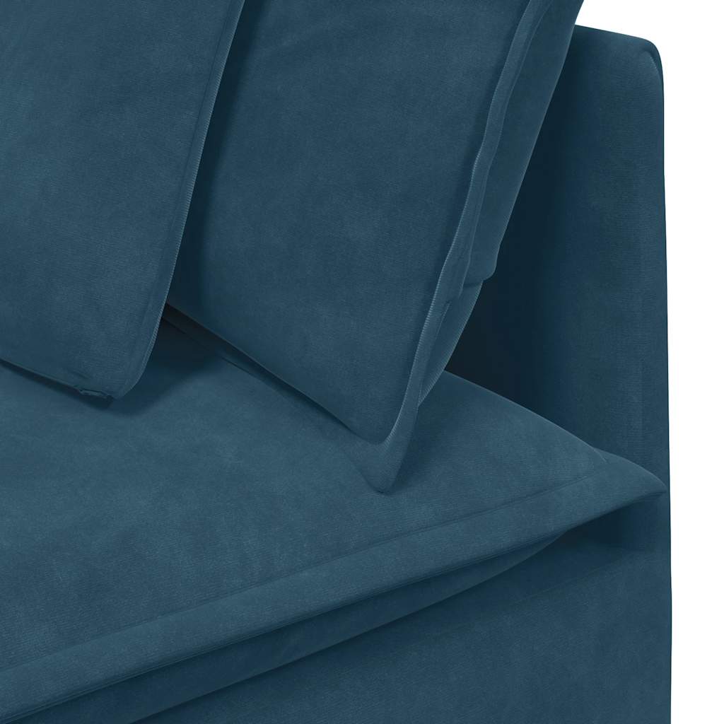 Modularna sofa s jastucima, plava baršunasta