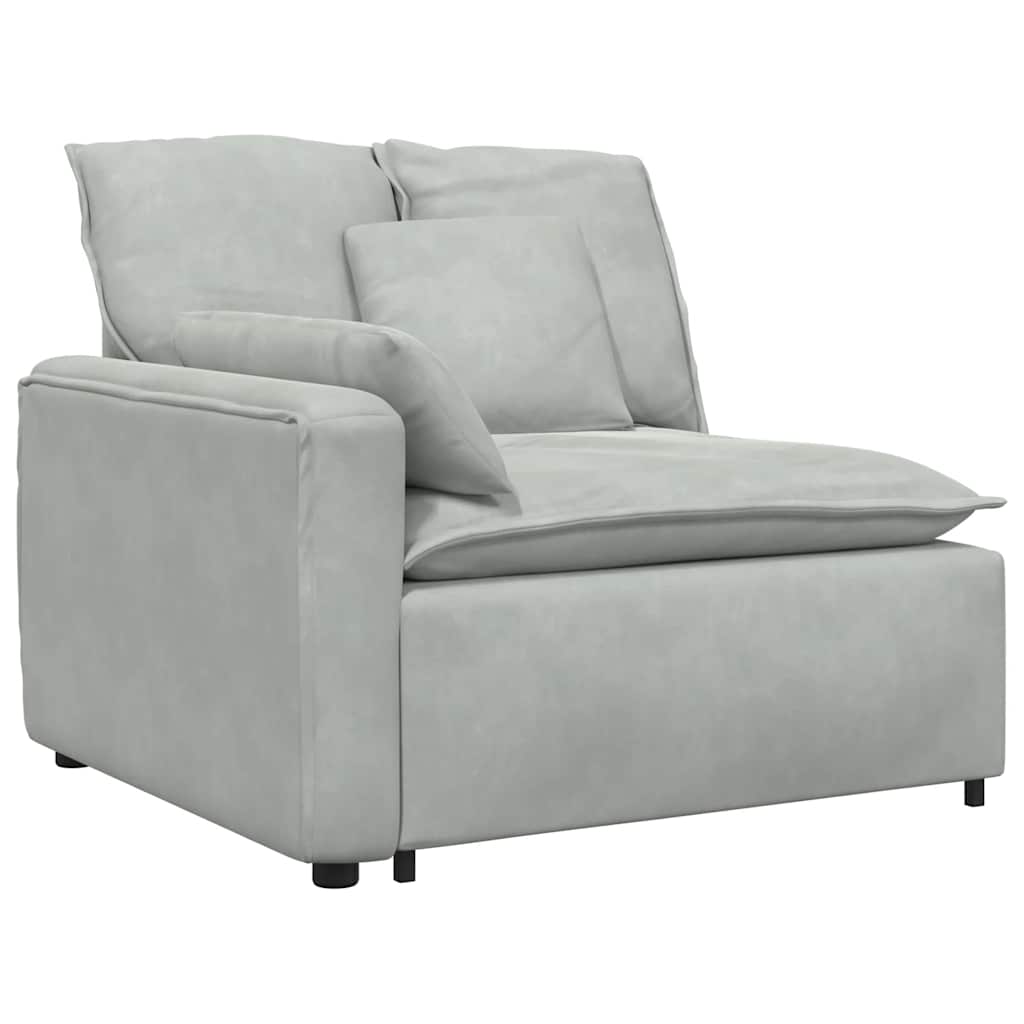 Modularna sofa s jastucima, baršunasta, svijetlosiva