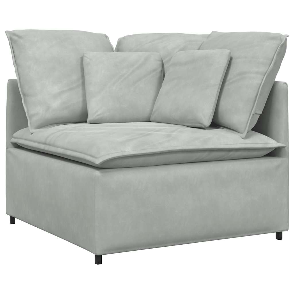 Modularna sofa s jastucima, baršunasta, svijetlosiva