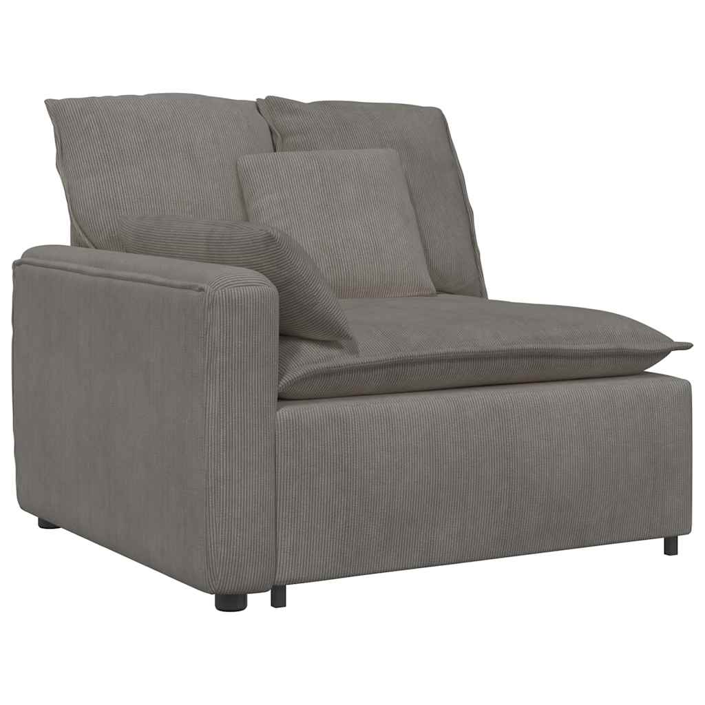 Modularna sofa s jastucima, korduro tkanina, svijetlo siva