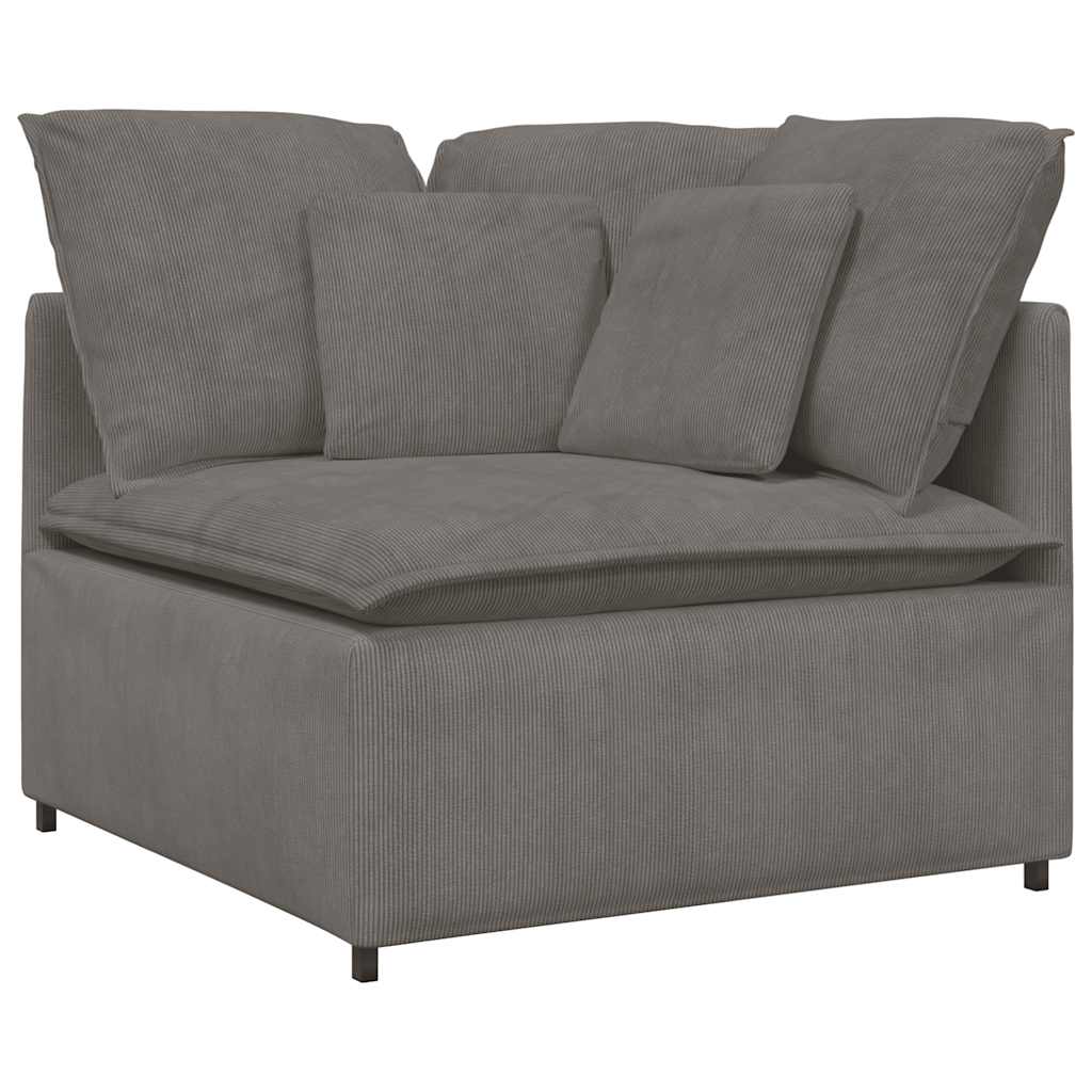 Modularna sofa s jastucima, korduro tkanina, svijetlo siva
