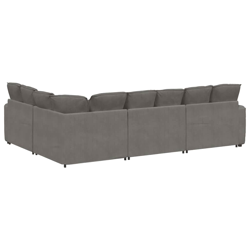 Modularna sofa s jastucima, korduro tkanina, svijetlo siva