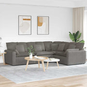 Modularna sofa s jastucima, korduro tkanina, svijetlo siva