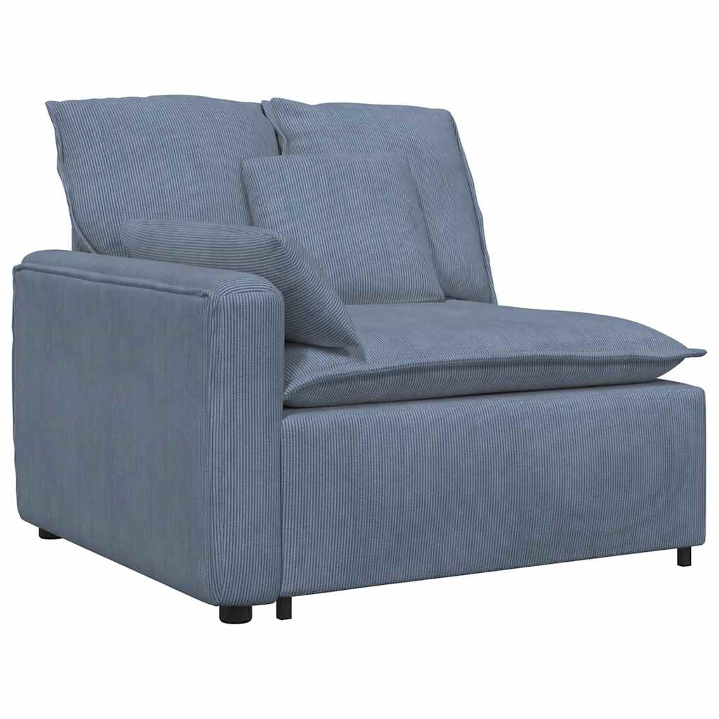 Modularna sofa s jastucima, korduro tkanina, plava