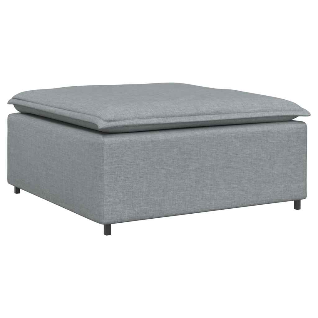 Modularna sofa s podnožjem i jastucima, tkanina, svijetlo siva