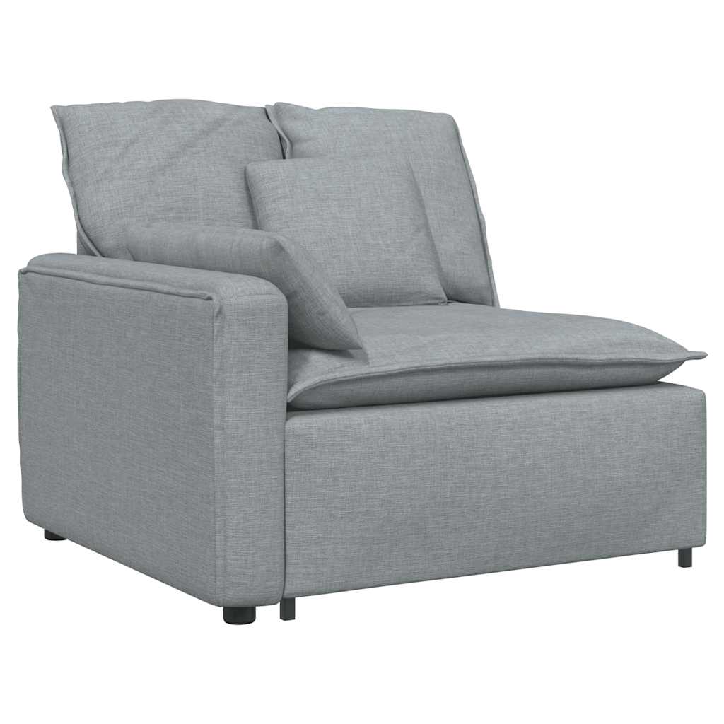 Modularna sofa s podnožjem i jastucima, tkanina, svijetlo siva