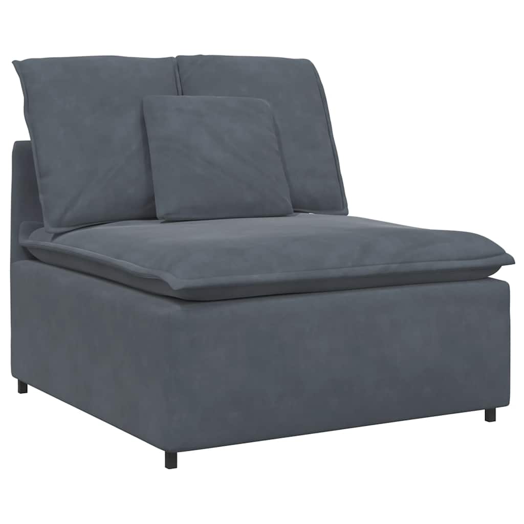 Modularna sofa s podnožjem i jastucima, baršunasta tamno siva