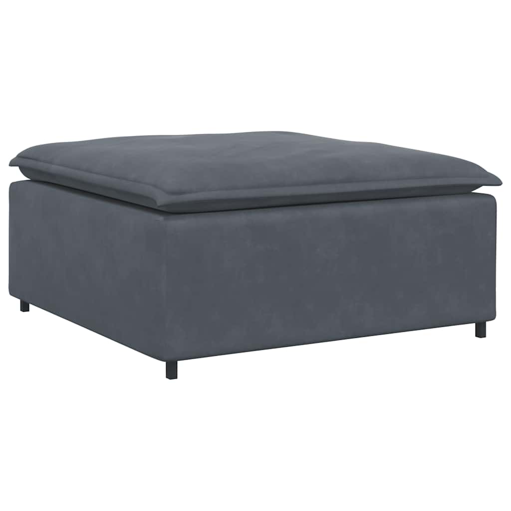 Modularna sofa s podnožjem i jastucima, baršunasta tamno siva