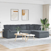 Modularna sofa s podnožjem i jastucima, baršunasta tamno siva