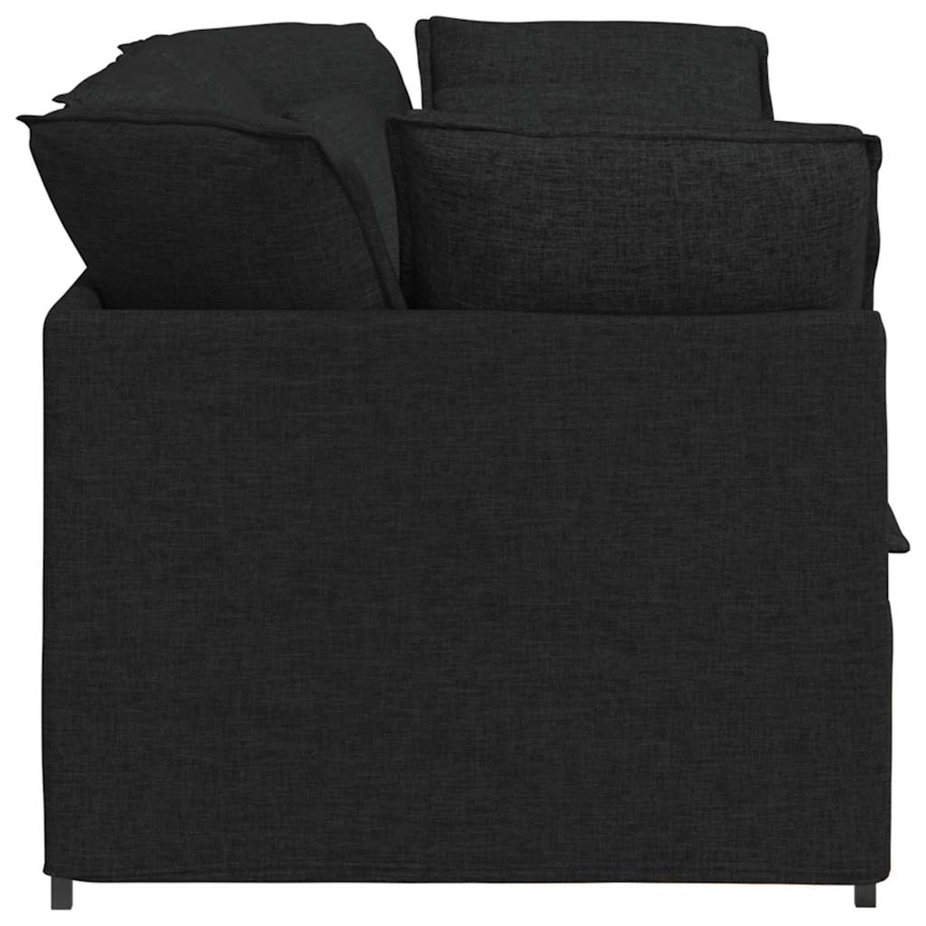 Modularna sofa s jastucima, tkanina, crna