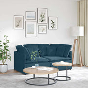 Modularna sofa s jastucima, plava baršunasta