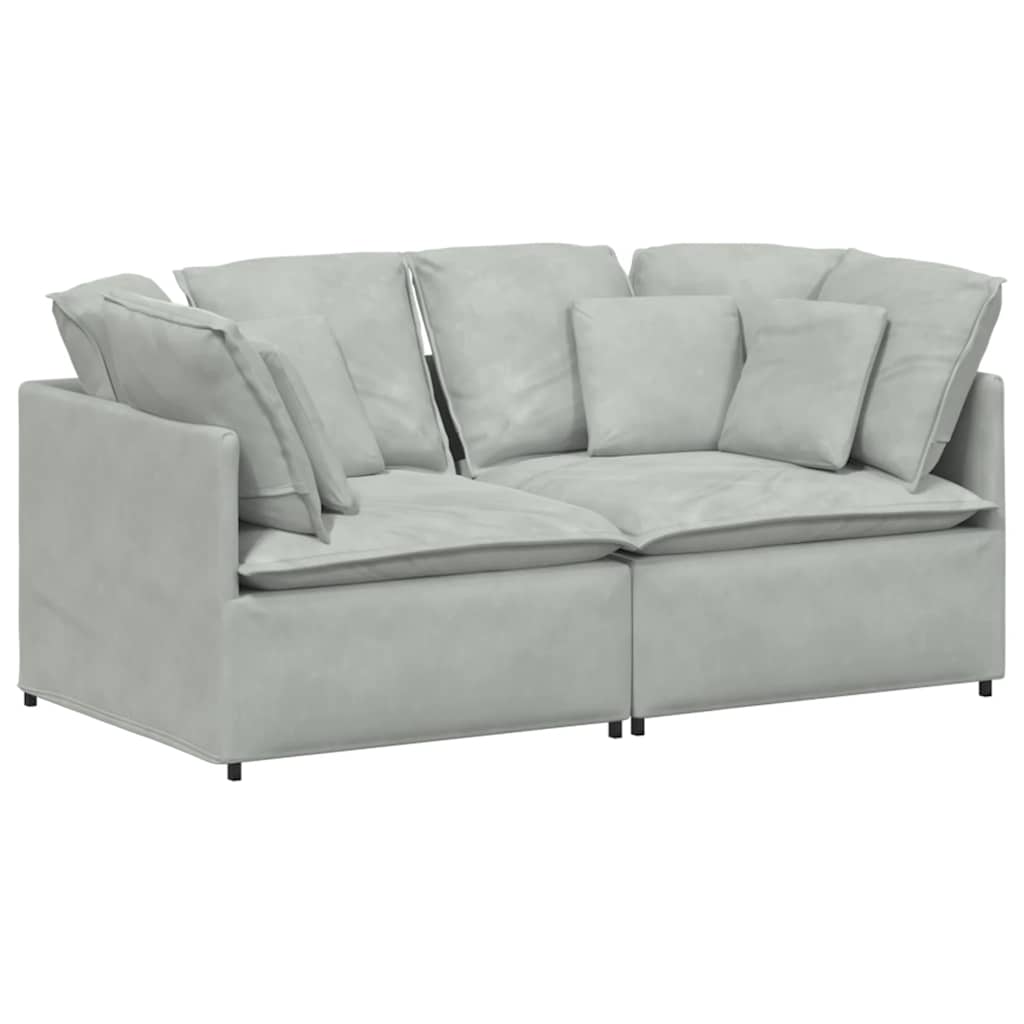 Modularna sofa s jastucima, baršunasta, svijetlosiva