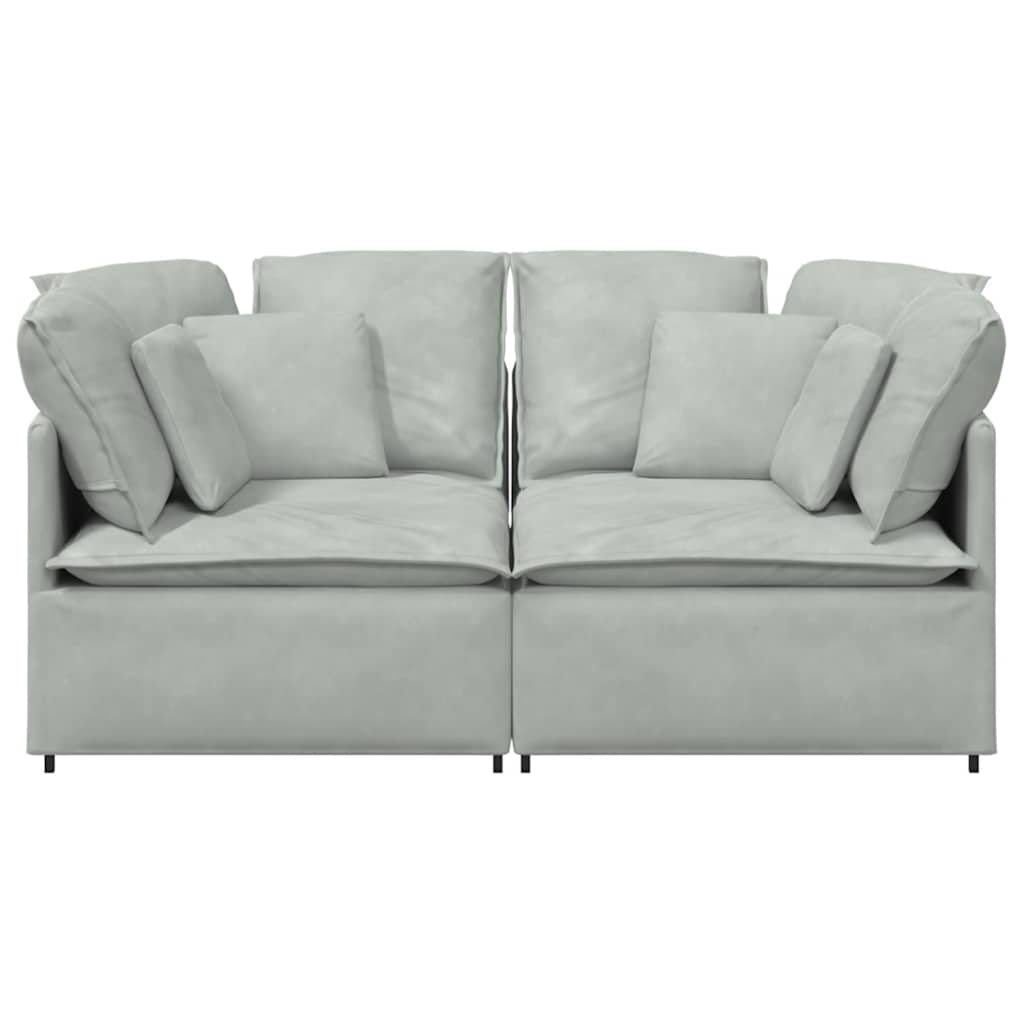 Modularna sofa s jastucima, baršunasta, svijetlosiva