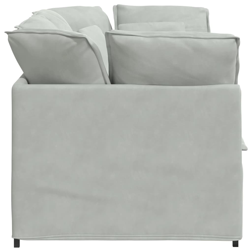 Modularna sofa s jastucima, baršunasta, svijetlosiva