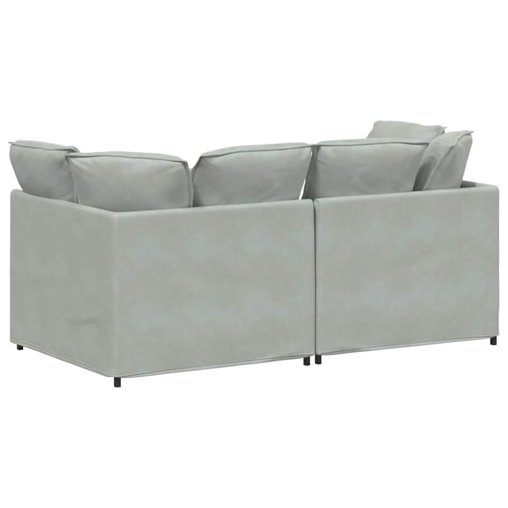 Modularna sofa s jastucima, baršunasta, svijetlosiva