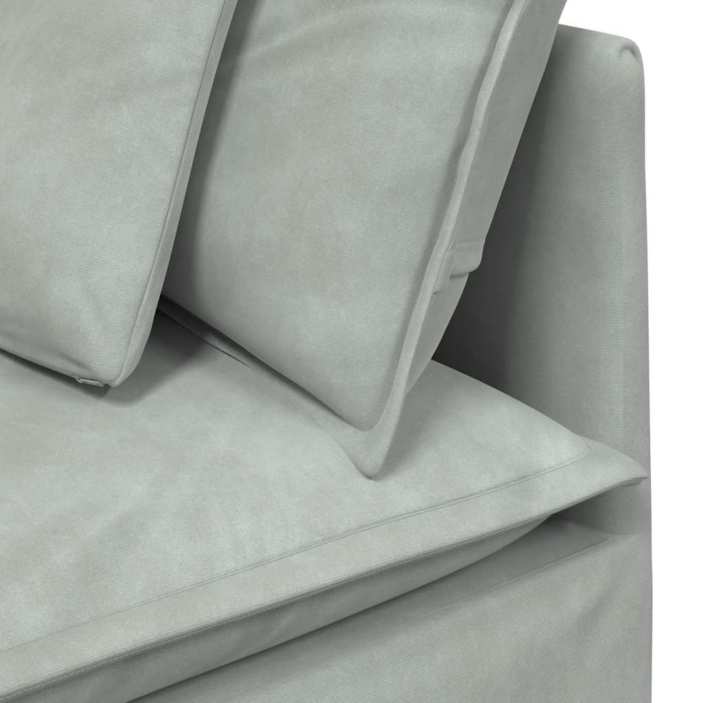 Modularna sofa s jastucima, baršunasta, svijetlosiva