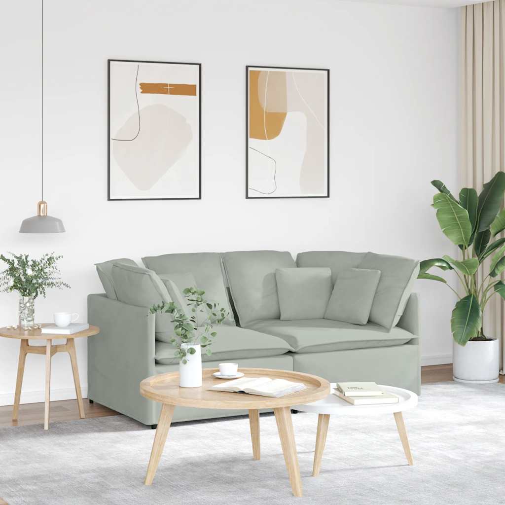 Modularna sofa s jastucima, baršunasta, svijetlosiva