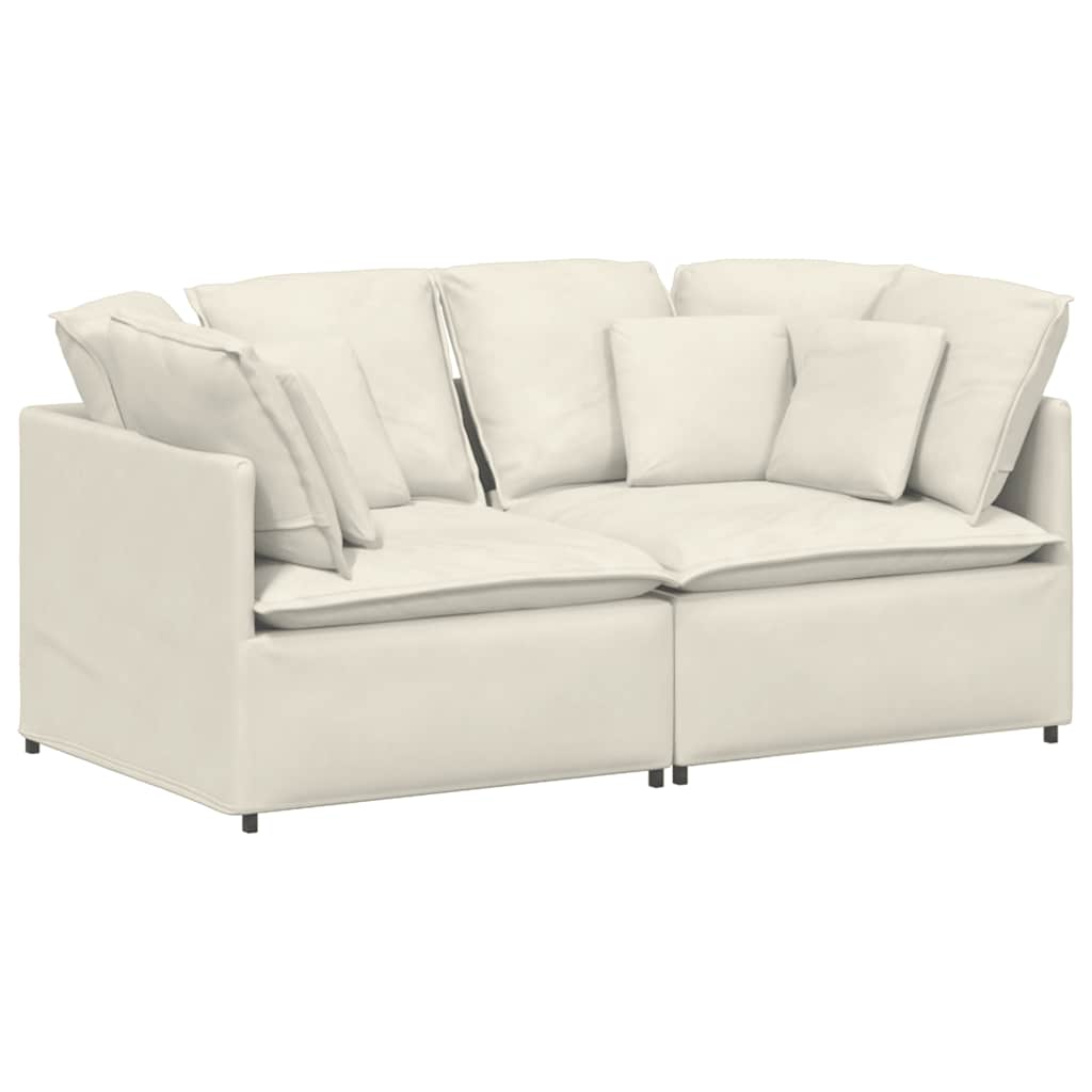 Modularna sofa s jastucima, baršunasta krem