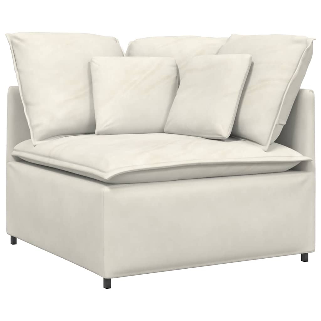 Modularna sofa s jastucima, baršunasta krem