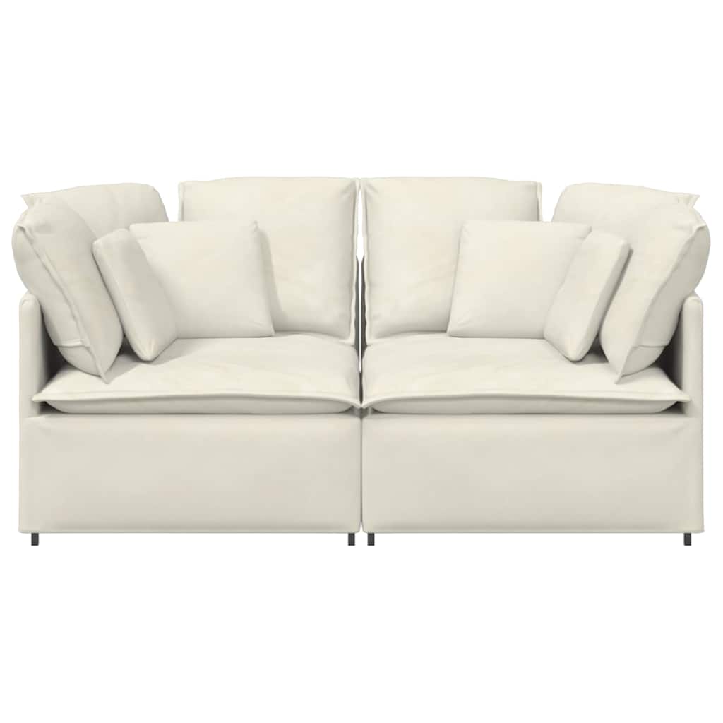 Modularna sofa s jastucima, baršunasta krem