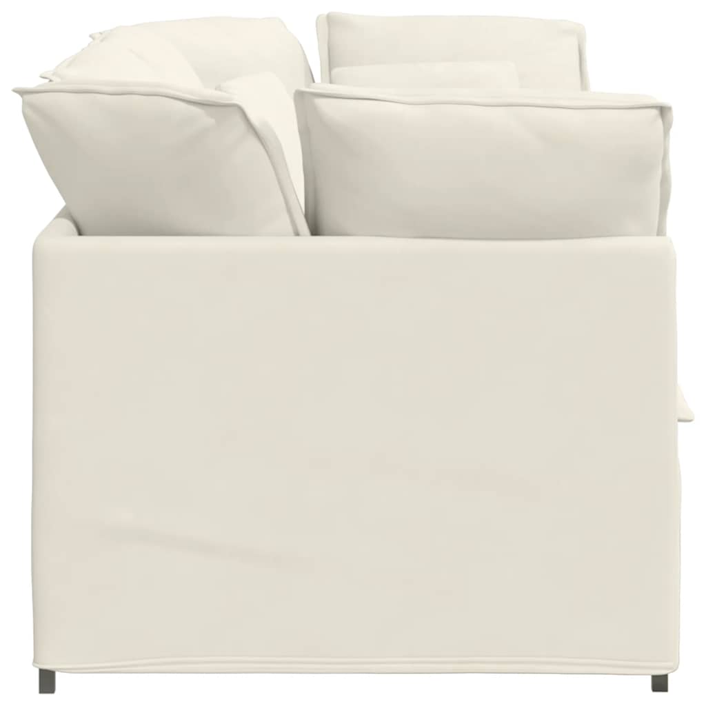 Modularna sofa s jastucima, baršunasta krem
