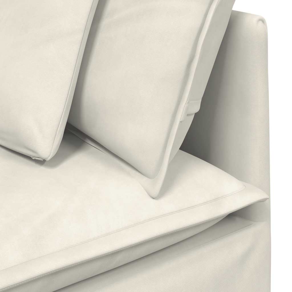 Modularna sofa s jastucima, baršunasta krem