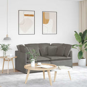 Modularna sofa s jastucima, korduro tkanina, svijetlo siva