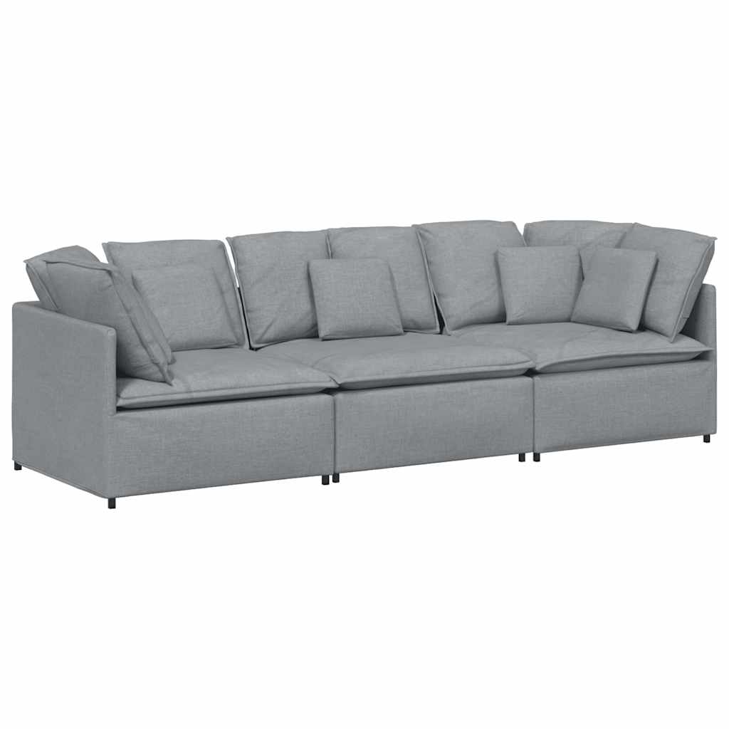 Modularna sofa s jastucima, tkanina, svijetlo siva