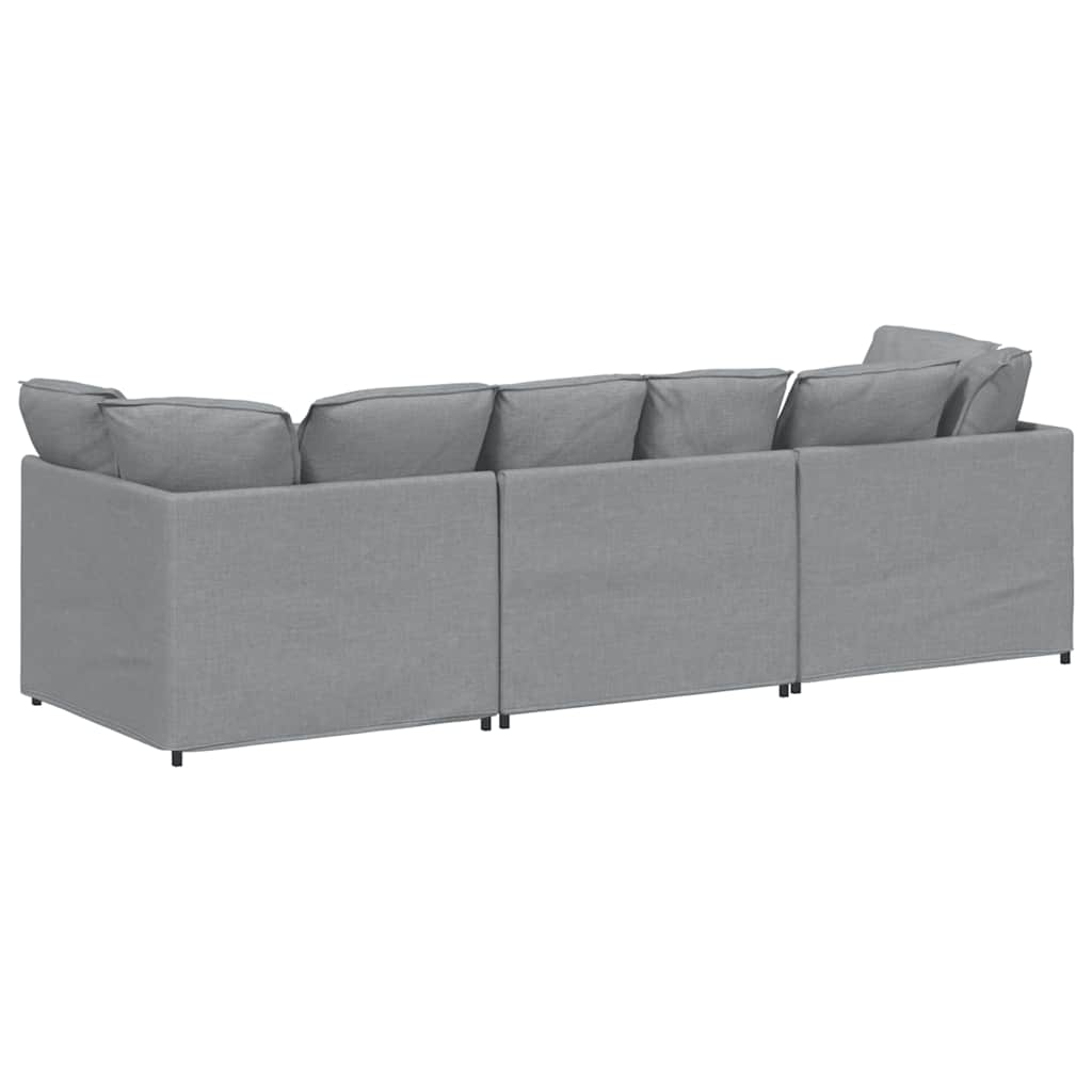 Modularna sofa s jastucima, tkanina, svijetlo siva
