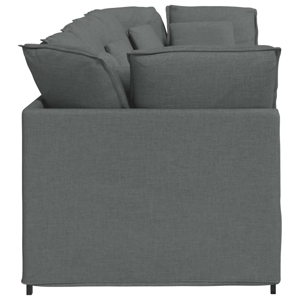 Modularna sofa s jastucima, tkanina, tamno siva