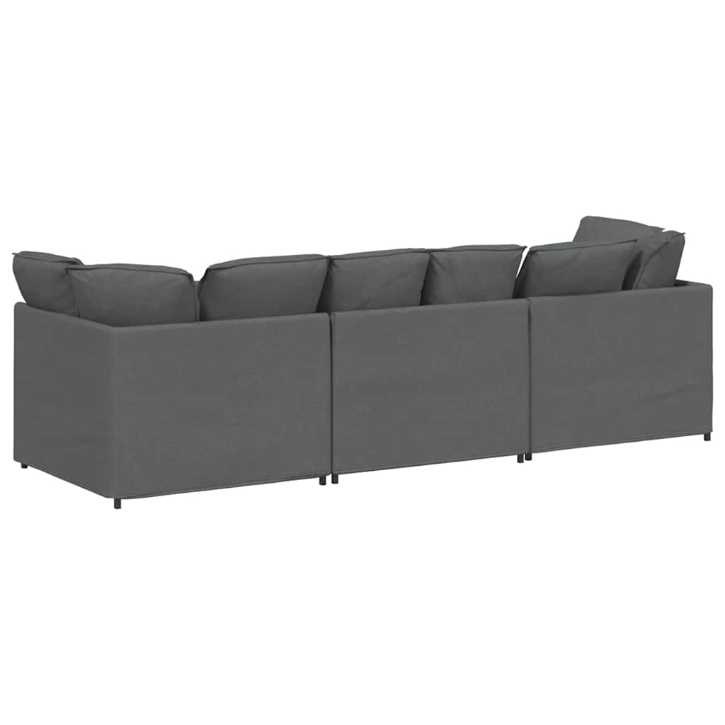 Modularna sofa s jastucima, tkanina, tamno siva