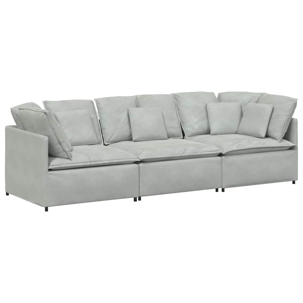 Modularna sofa s jastucima, baršunasta, svijetlosiva