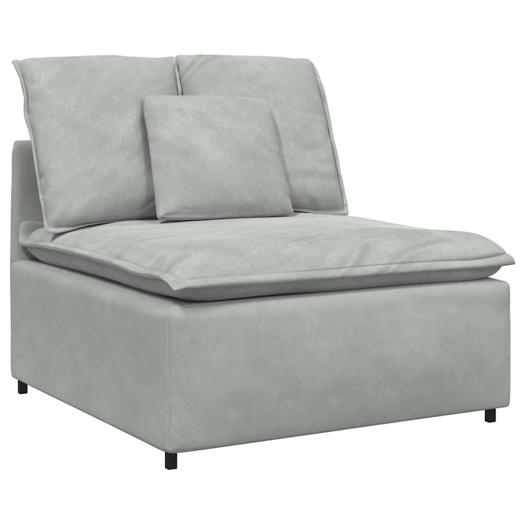 Modularna sofa s jastucima, baršunasta, svijetlosiva