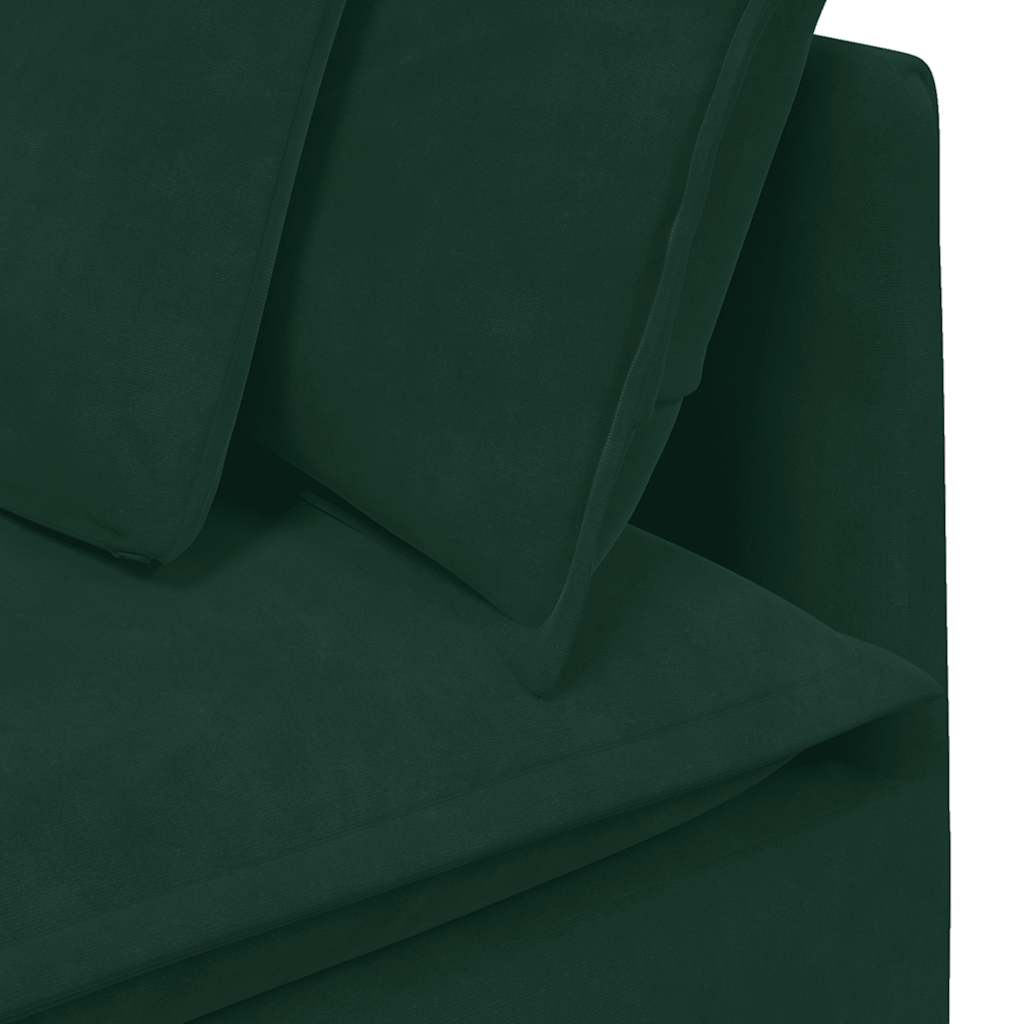 Modularna sofa s jastucima, baršunasta tamnozelena