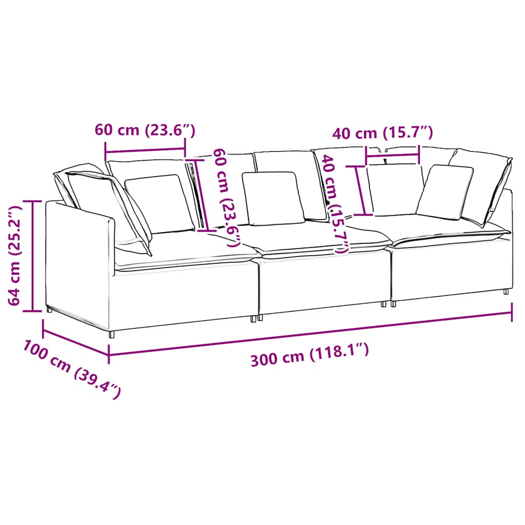 Modularna sofa s jastucima, baršunasta tamnozelena