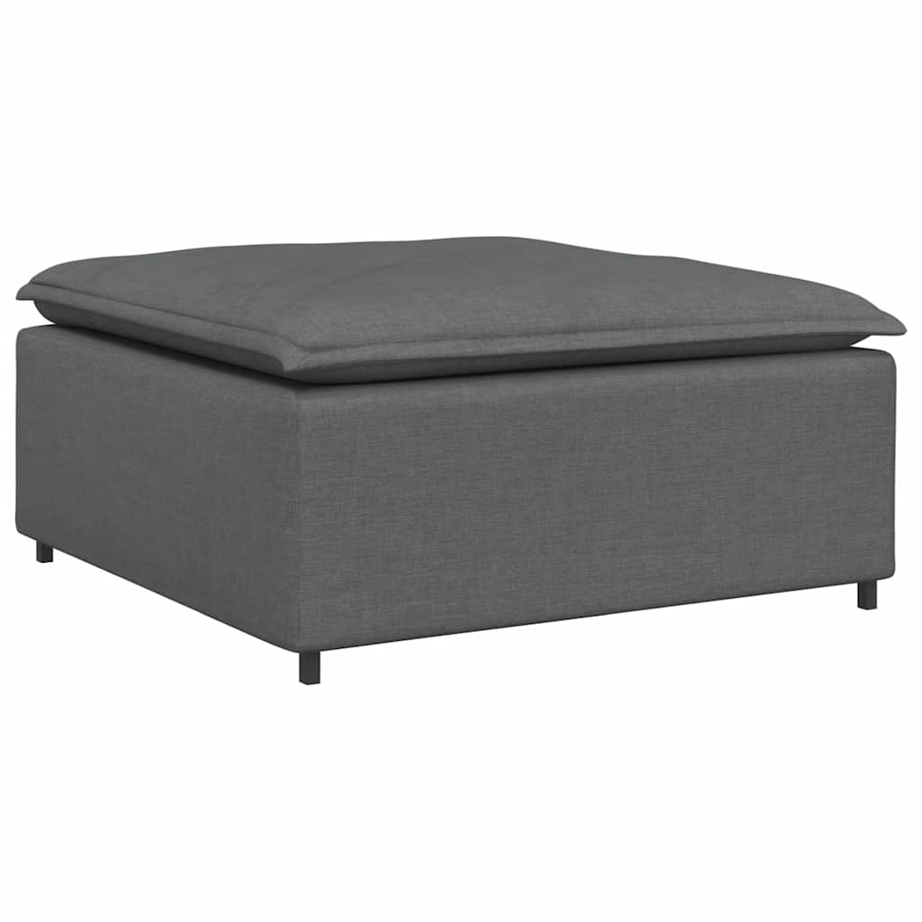 Modularna sofa s podnožjem i jastucima, tkanina, tamno siva