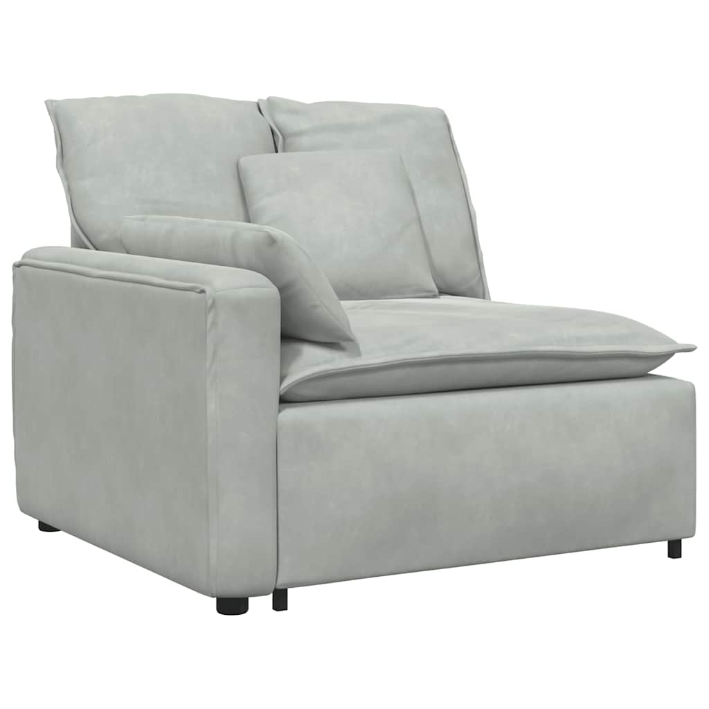 Modularna sofa s jastucima, baršunasta, svijetlosiva