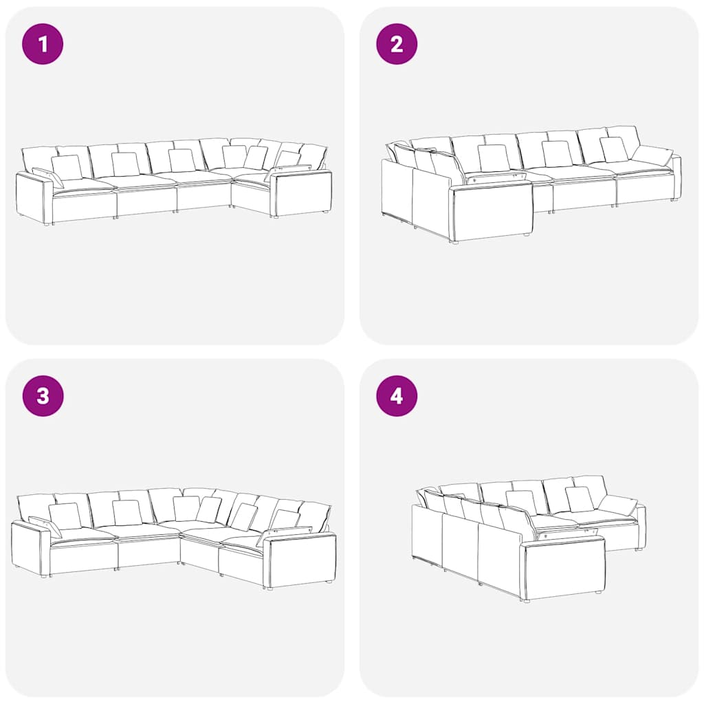 Modularna sofa s jastucima, baršunasta, tamno siva