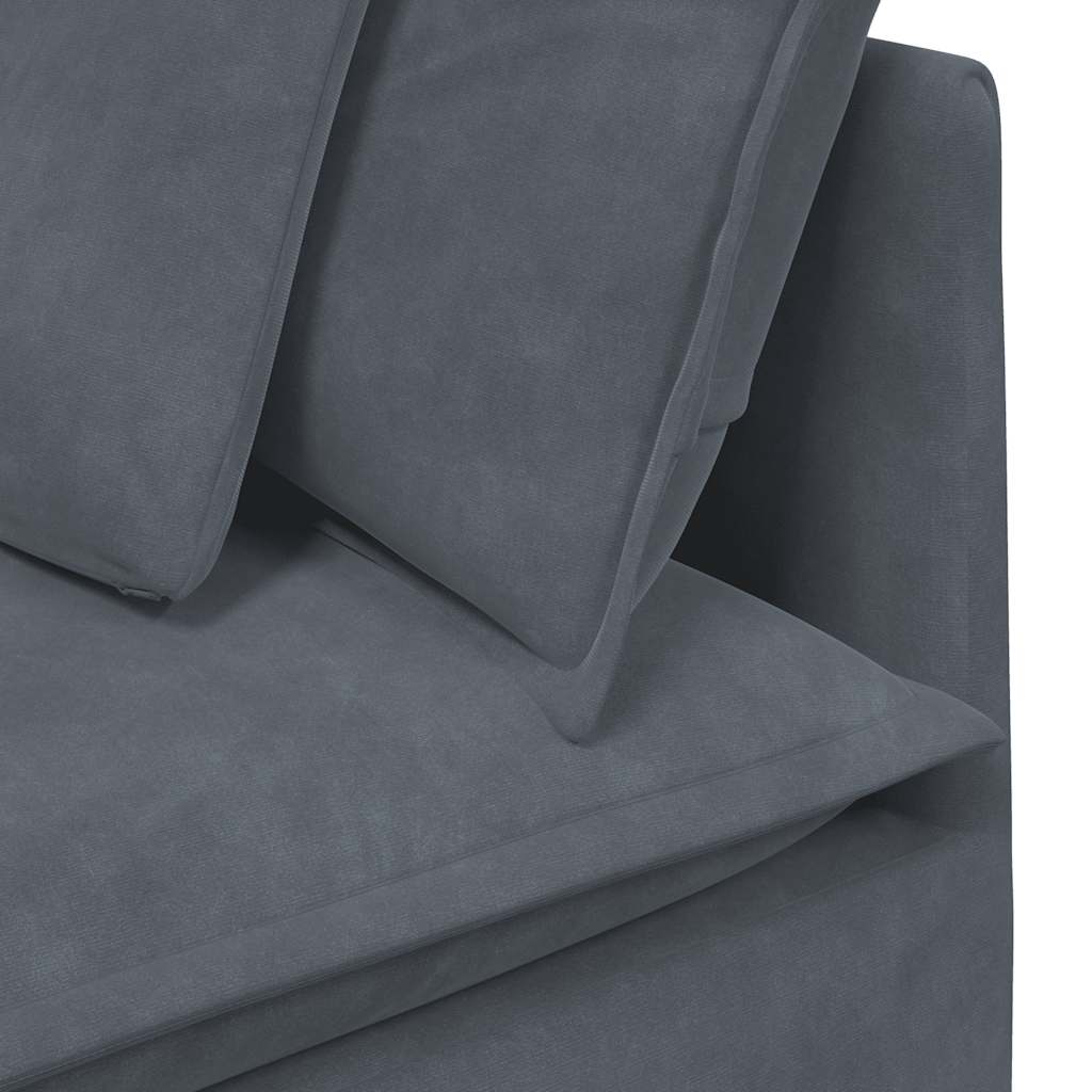 Modularna sofa s jastucima, baršunasta, tamno siva